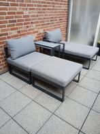 Caleda loungeset in zwart aluminium met grijze kussens, Tuin en Terras, Ophalen, Zo goed als nieuw, Aluminium, Loungeset