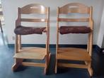 2 houten meegroeistoelen kinderstoelen, Kinderen en Baby's, Ophalen, Gebruikt, Meegroeistoel
