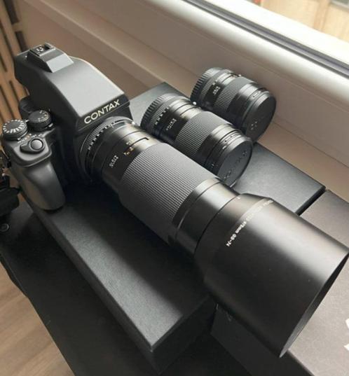 Contax 645 + 35/80/140/210 mm Zeiss + 120/220 + Flash TLA3, Audio, Tv en Foto, Foto | Flitsers, Zo goed als nieuw, Ophalen of Verzenden