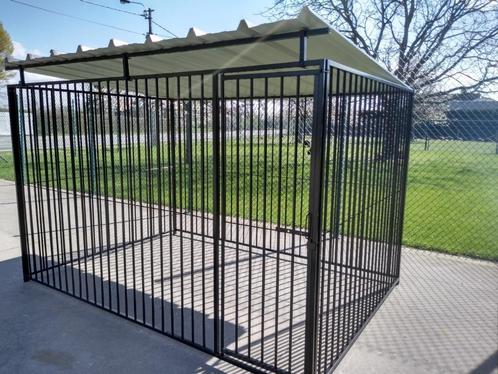 hondenren kennel hondenrennen kennelpaneel ZWART, Animaux & Accessoires, Maisons pour chiens, Neuf, Chenil chien, 100 cm ou plus