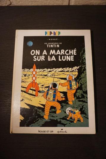 tintin sur un marché sur la lune - pop up - 1969