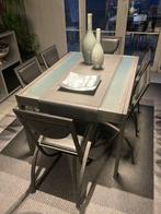 Tafel + 6 Stoelen, Huis en Inrichting, Tafels | Eettafels, Ophalen, 200 cm of meer, 50 tot 100 cm, Zo goed als nieuw
