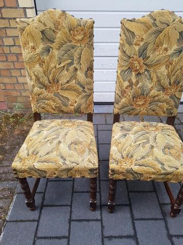 2 gebloemde eetkamerstoel (jaren 80), Huis en Inrichting, Stoelen, Ophalen, Hout, Twee, Overige kleuren