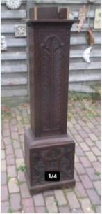 Armoire à Horloge Antique en Bois Sculpté - 38x27x155, Enlèvement ou Envoi