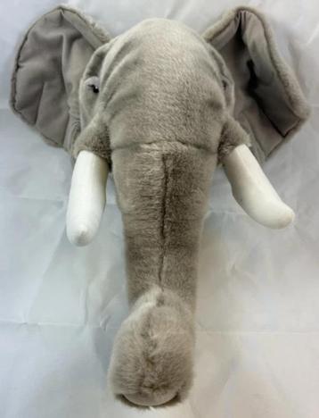 Wild and Soft pluche Dierenkop Olifant kop wanddecoratie beschikbaar voor biedingen