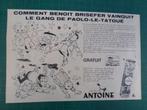 Benoit Brisefer - publicité papier kit bag Antoine - 1966, Collections, Autres types, Autres personnages, Utilisé, Enlèvement ou Envoi
