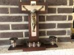 kruisbeeld garnituur hout, Antiek en Kunst, Antiek | Religieuze voorwerpen, Ophalen