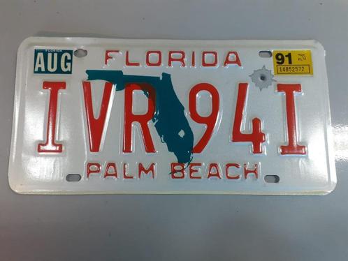 Palm Beach Florida, USA nummerplaat 1991, Verzamelen, Overige Verzamelen, Zo goed als nieuw, Ophalen of Verzenden