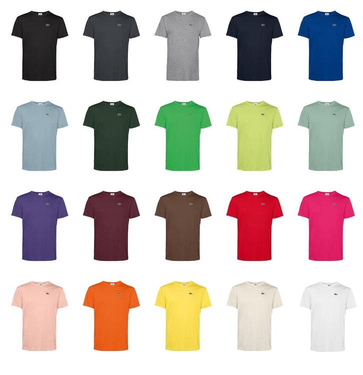 Lacoste T-shirt 20 kleuren S,M,L,XL,2XL,3XL,4XL,5XL Nieuw, Kleding | Heren, T-shirts, Nieuw, Overige maten, Overige kleuren, Verzenden