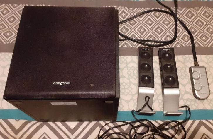 Enceintes Pc Creative, Informatique & Logiciels, Enceintes Pc, Comme neuf, Canal audio 2.1, Enlèvement ou Envoi