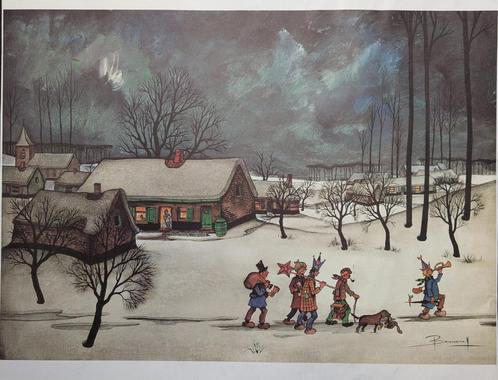 prent drie koningen - Oscar Bonnevalle - offset lithografie, Antiek en Kunst, Kunst | Litho's en Zeefdrukken, Ophalen of Verzenden