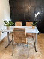 Bureau plus 3 stoelen, Huis en Inrichting, Bureaus, Ophalen, Gebruikt, Bureau