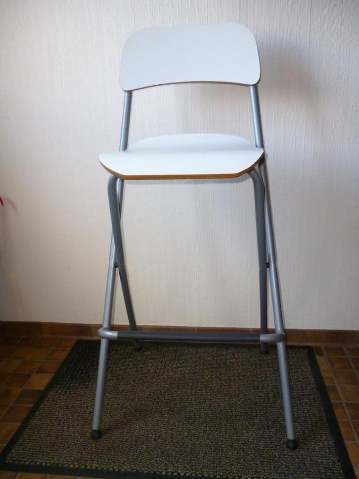 Chaise haute style bar, Maison & Meubles, Chaises, Comme neuf, Deux, Blanc, Enlèvement