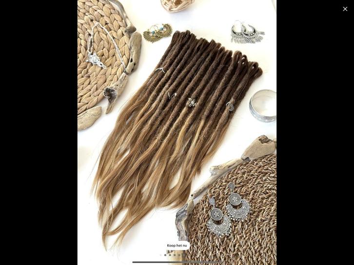 Ombrebruin/tarweblond dreadlock extension ECHT haar, Handtassen en Accessoires, Uiterlijk | Haarverzorging, Nieuw, Ophalen of Verzenden