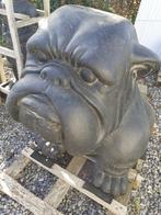 Groot gepatineerd stenen beeld (de bulldog), Tuin en Terras, Ophalen, Nieuw, Overige materialen, Dierenbeeld