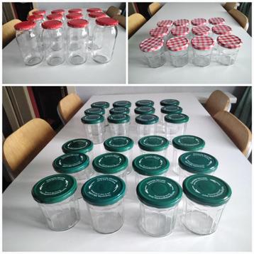 4 sets van 12 jam- en bewaarpotten van 550 ml en 300 ml. beschikbaar voor biedingen