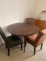 Eettafel met 3 stoelen, Huis en Inrichting, Tafels | Eettafels, Ophalen, 100 tot 150 cm, Rond, Zo goed als nieuw