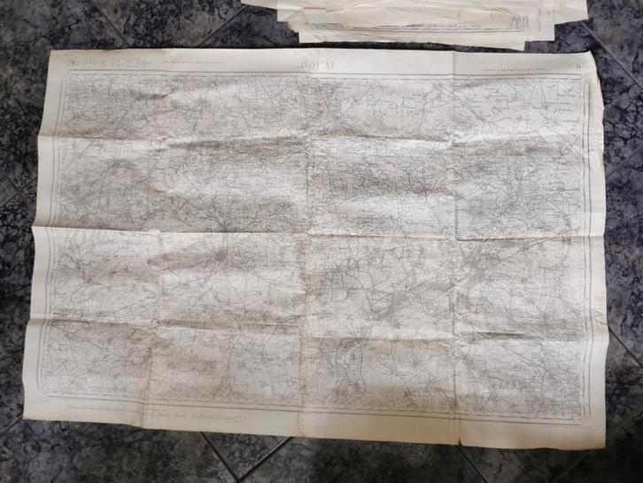 Ww1 -1914- artillerie kaart Douai [1ere division de ligne], Verzamelen, Militaria | Algemeen, Ophalen of Verzenden