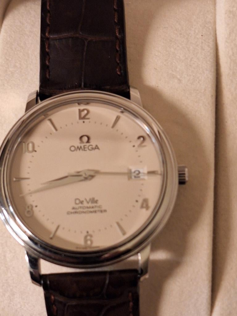 Omega De Ville uurwerk, Montre-bracelet, Cuir, Comme neuf, Enlèvement
