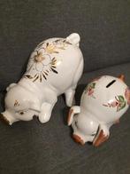 Duo porseleinen spaarvarkens, Ophalen of Verzenden, Zo goed als nieuw, Steen, Aardewerk of Keramiek, Dier