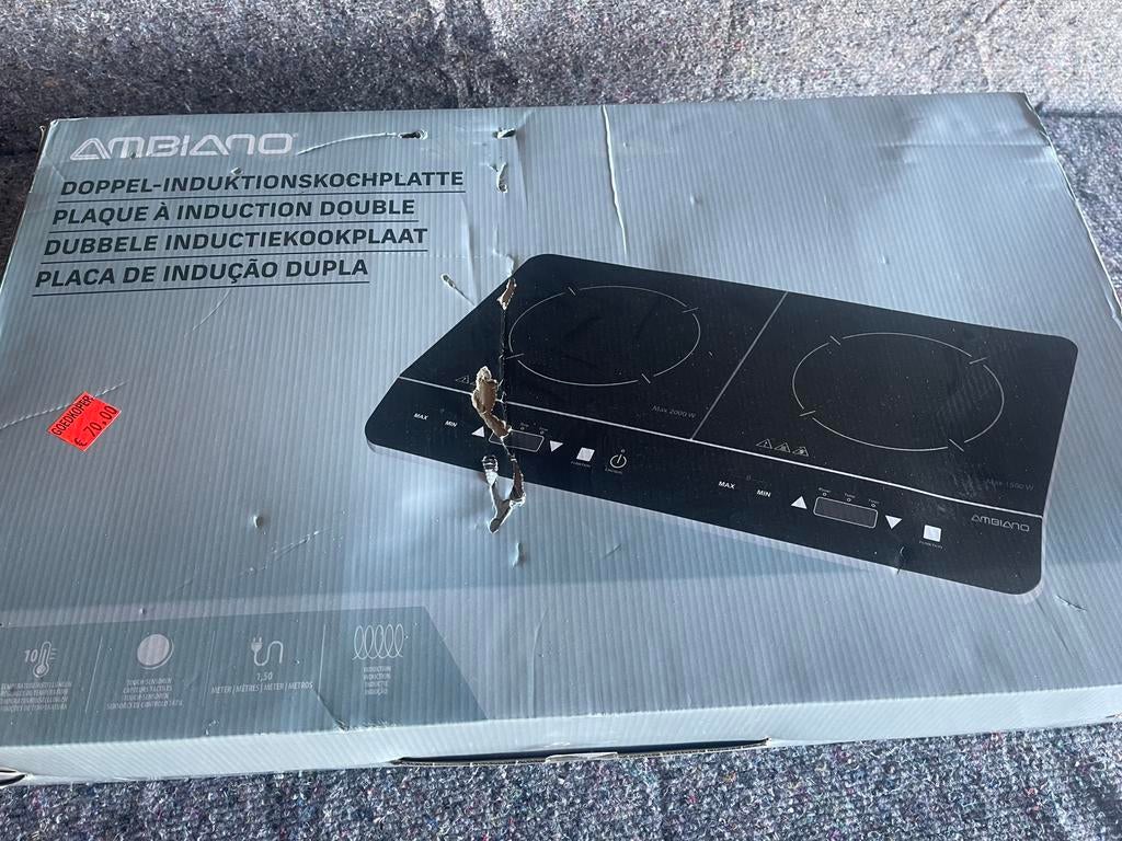 Dubbele inductiekookplaat Ambiano – nieuw (2 pits), Elektronische apparatuur, Kookplaten, Ophalen, Nieuw, Vrijstaand, Inductie
