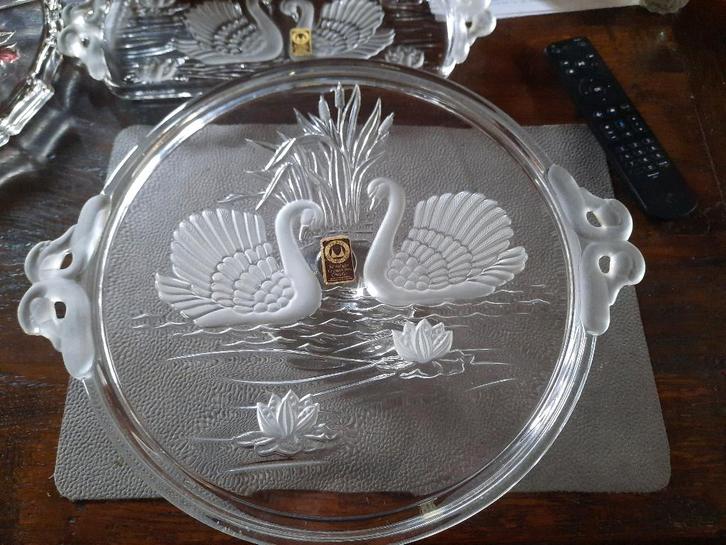 Mooie kristallen taart-en cakeschotels Walther Glas, Antiek en Kunst, Antiek | Glaswerk en Kristal, Ophalen