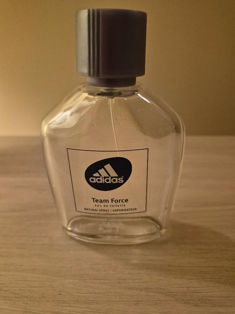 Adidas team force lege parfumflesjes van 100 ml, Ophalen of Verzenden, Gebruikt, Parfumfles