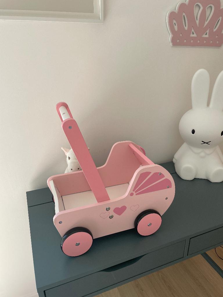 Poussette en bois, Enlèvement, Comme neuf, Jouet à Pousser ou Tirer