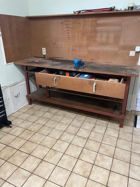 Mooie werkbank met bankschroef, Ophalen, Gebruikt, 170 cm of meer, Bankschroef