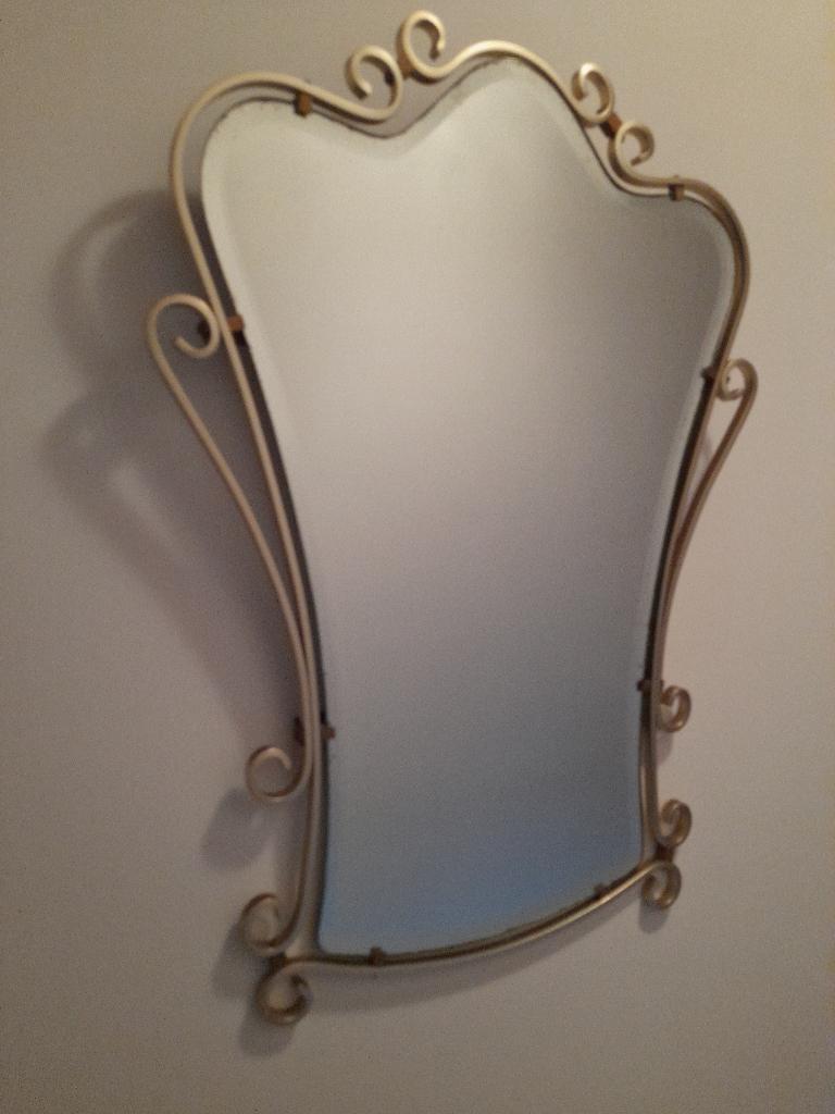 Spiegel met kader in messing, Antiek en Kunst, Ophalen