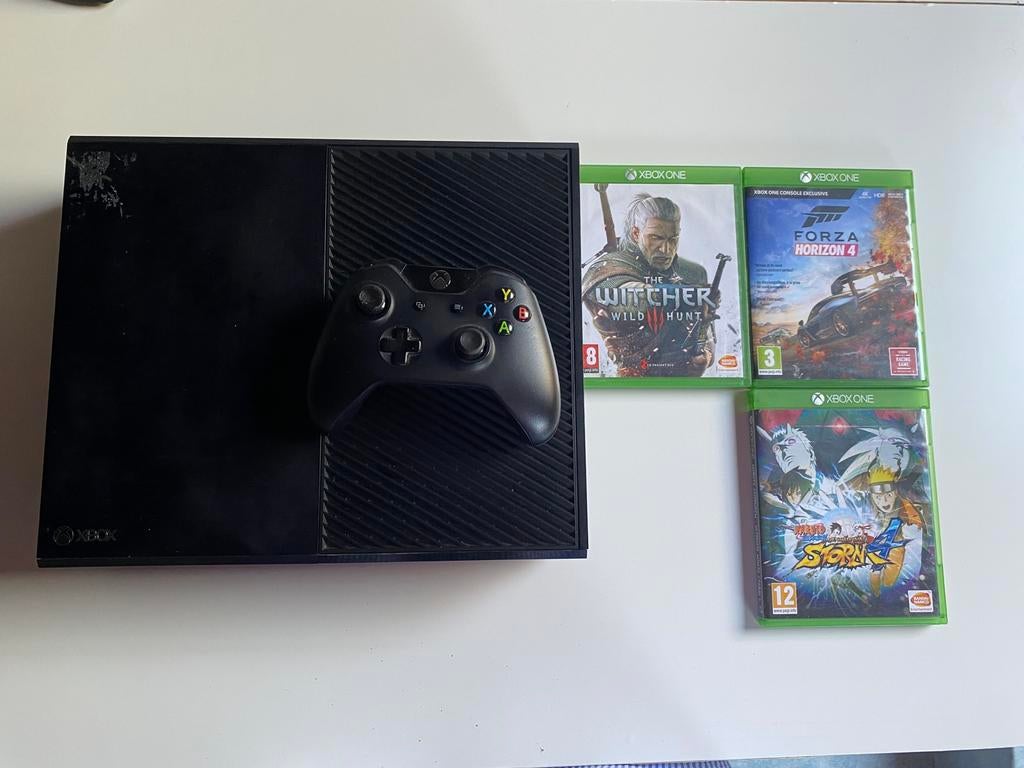 Xbox One 500GB + manette + 3 jeux, Ophalen, Zo goed als nieuw, Xbox One