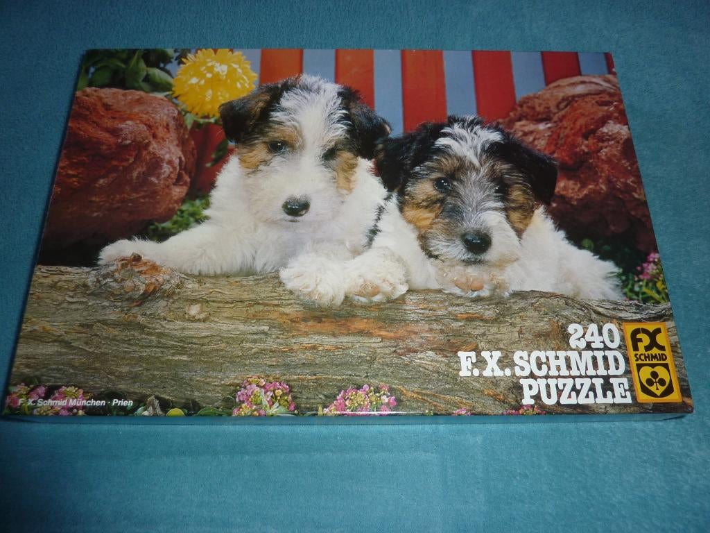 Puzzle Vintage "Amis des chiens" (240 pièces) 39cm x 29,5cm, Enlèvement, Moins de 500 pièces, Comme neuf, Puzzle