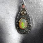 Prachtige hanger zilver, 18kt goud en Welo opaal, Enlèvement, Comme neuf, Rouge, Or