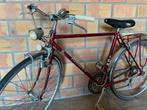 lichte sportieve heren fiets bordeau retro, Fietsen en Brommers, Gebruikt, Versnellingen, 49 tot 53 cm, Ophalen