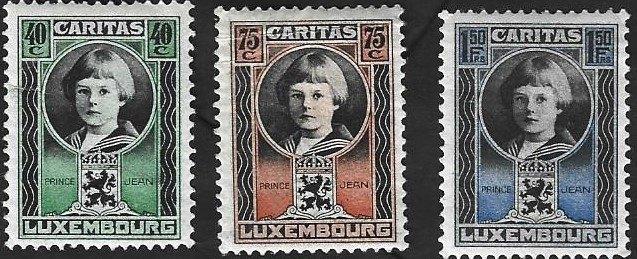 3 Postzegels Luxemburg 1926 Prins Jean, Ophalen of Verzenden, Luxemburg, Postfris