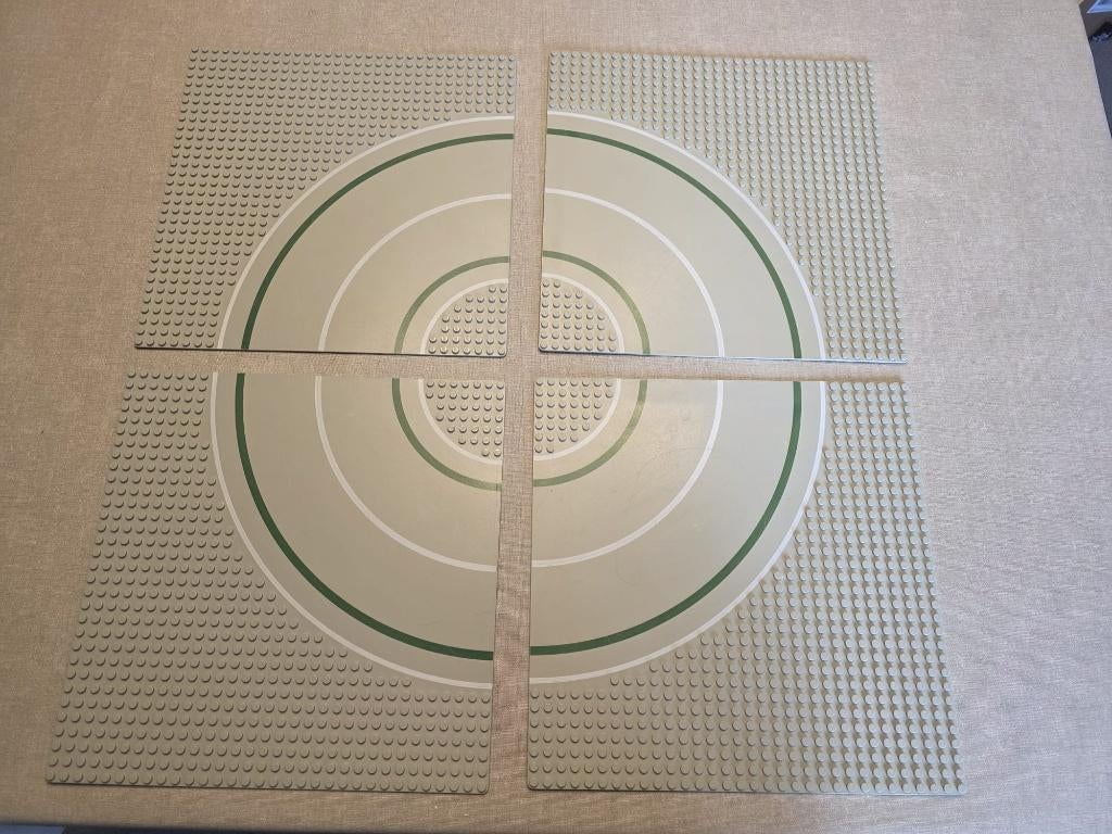 lego wegplaten bocht (vintage) 4 stuks, Ophalen of Verzenden, Zo goed als nieuw, Grondplaat, Lego