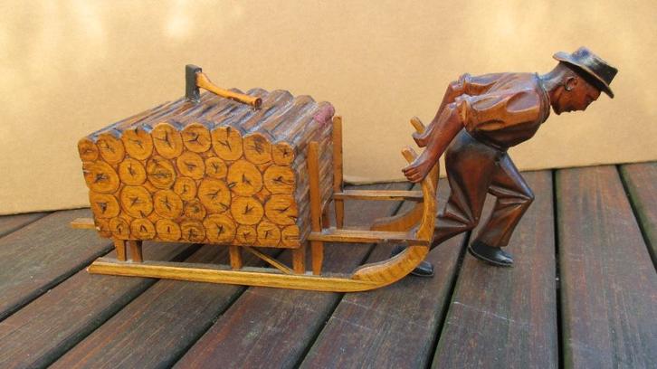 Houthakker met stapelslee sieradendoosje, Antiquités & Art, Art | Sculptures & Bois, Enlèvement