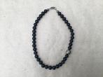 Halsketting met matte zwarte parels en zilver, Handtassen en Accessoires, Kettingen, Ophalen of Verzenden, Zo goed als nieuw, Zwart