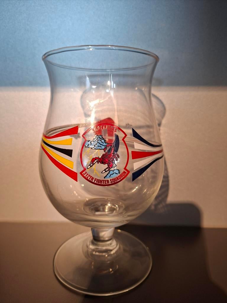 Duvel glas 312th fighter squadron, Verzamelen, Ophalen of Verzenden, Duvel