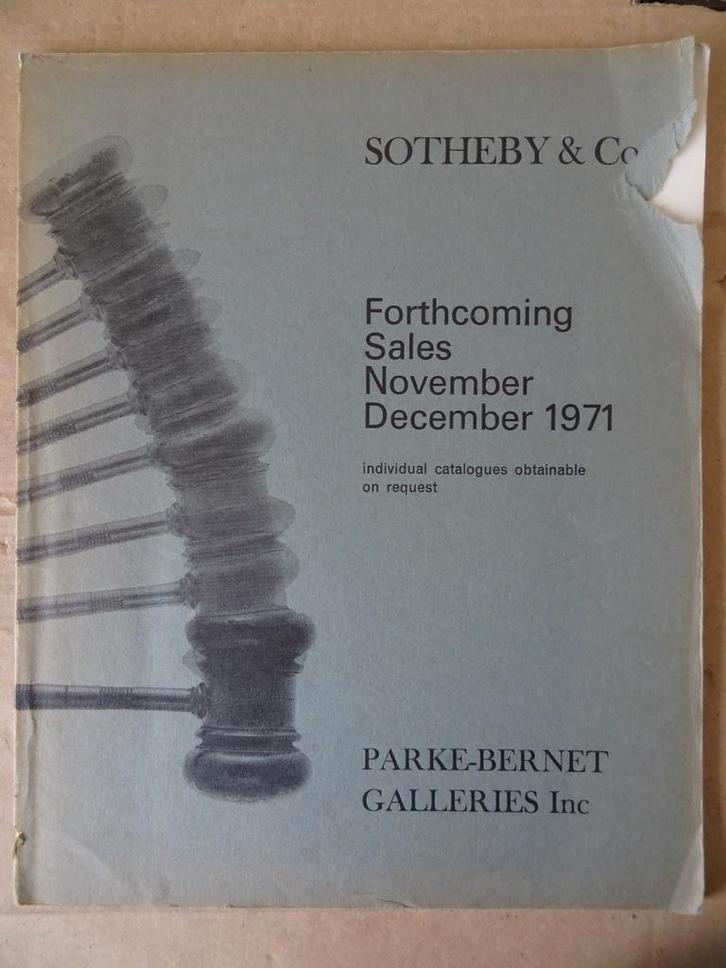 Sotheby & Co Forthcoming Sales November December 1971, Boeken, Kunst en Cultuur | Beeldend, Gelezen, Schilder- en Tekenkunst, Ophalen of Verzenden