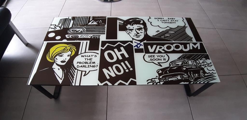 Salontafel, Maison & Meubles, Tables | Tables de salon, 100 à 150 cm, Moins de 50 cm, Verre, Comme neuf