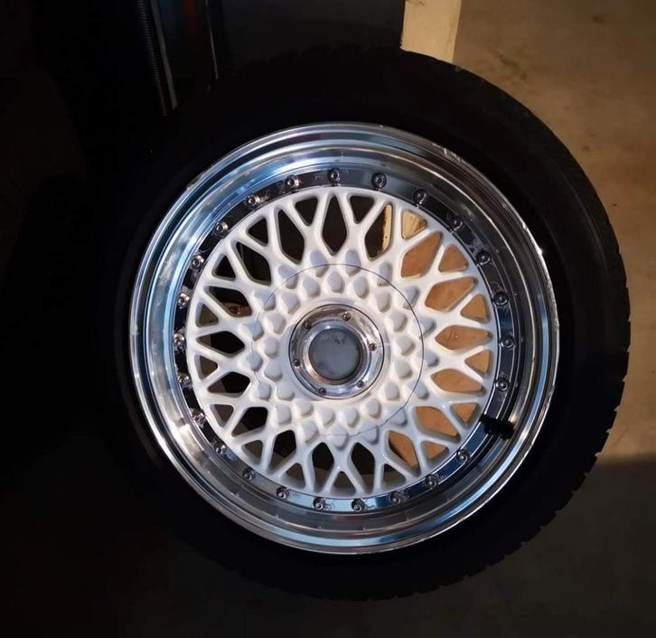 5 Jantes copie BBS 15" avec de très bon pneus, Auto-onderdelen, Banden en Velgen, Banden en Velgen, Zomerbanden, 15 inch, 195 mm