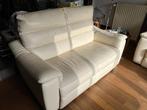 Lederen  tweezit wit, Huis en Inrichting, Ophalen, Leer