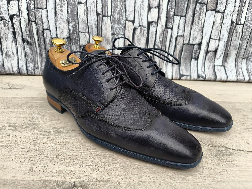 Giorgio blauwe herenschoenen maat 42, Zo goed als nieuw, Veterschoenen, Giorgio Azzurro, Verzenden