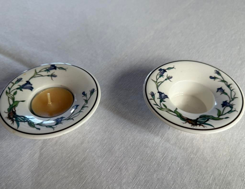 Set van 2 lichtjes kandelaars Villeroy &Boch, Ophalen of Verzenden, Zo goed als nieuw, Wit