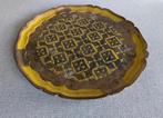 Klein decoratief Florentijns houten dienblad, Ophalen of Verzenden, Gebruikt, Rond, Hout