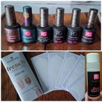 6 potjes pinkgellac + french stencils + remover, Enlèvement