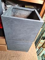 Lot de 2 bacs à plantes cubiques fibre de verre, Enlèvement, Balcon
