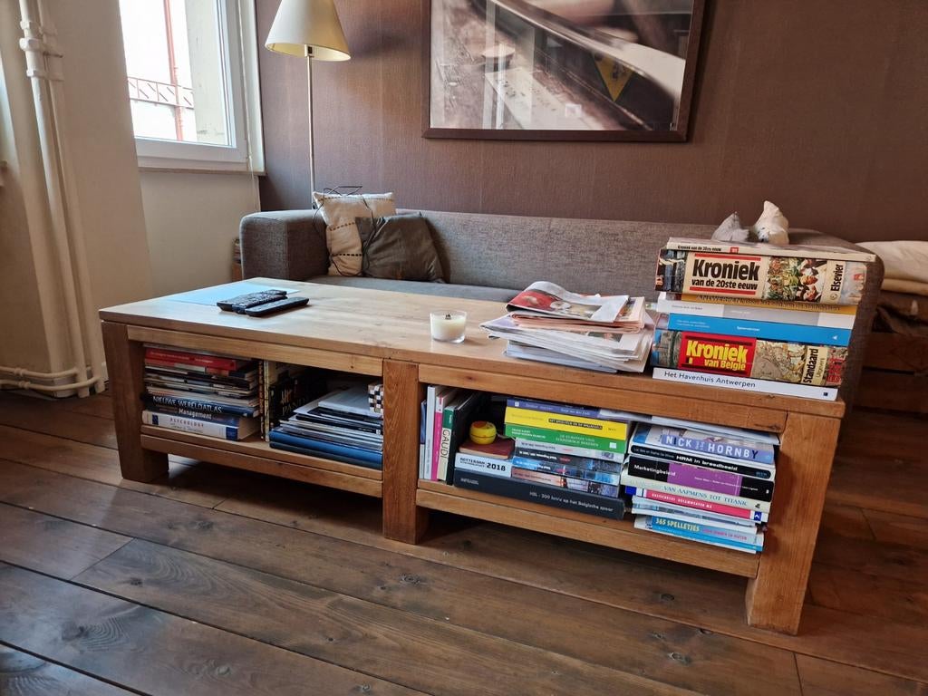 Massieve teak salontafel – stevig & tijdloos, Antiek en Kunst, Antiek | Meubels | Tafels, Ophalen