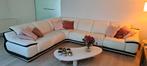 Wit lederen design hoeksalon, Huis en Inrichting, Ophalen, Gebruikt, Leer, Modern design